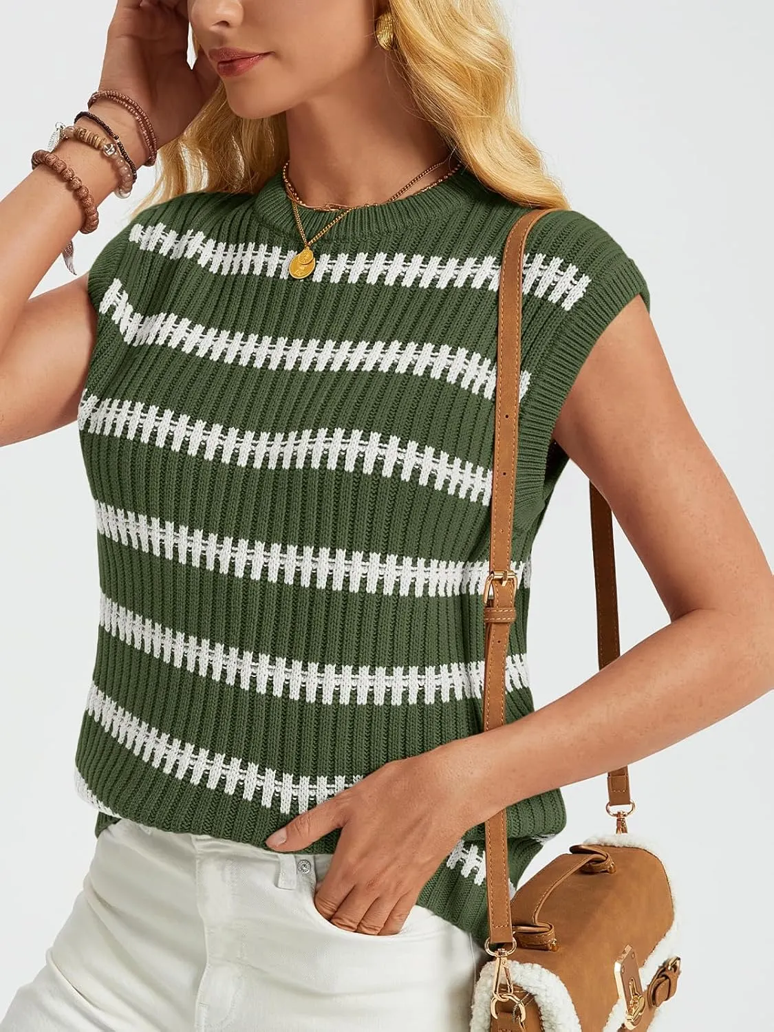 LILLUSORY Women's Summer Sweater Cap Sleeve Tops Sleeveless Tanks Knit Vest Spring Trendy Outfits 2025
