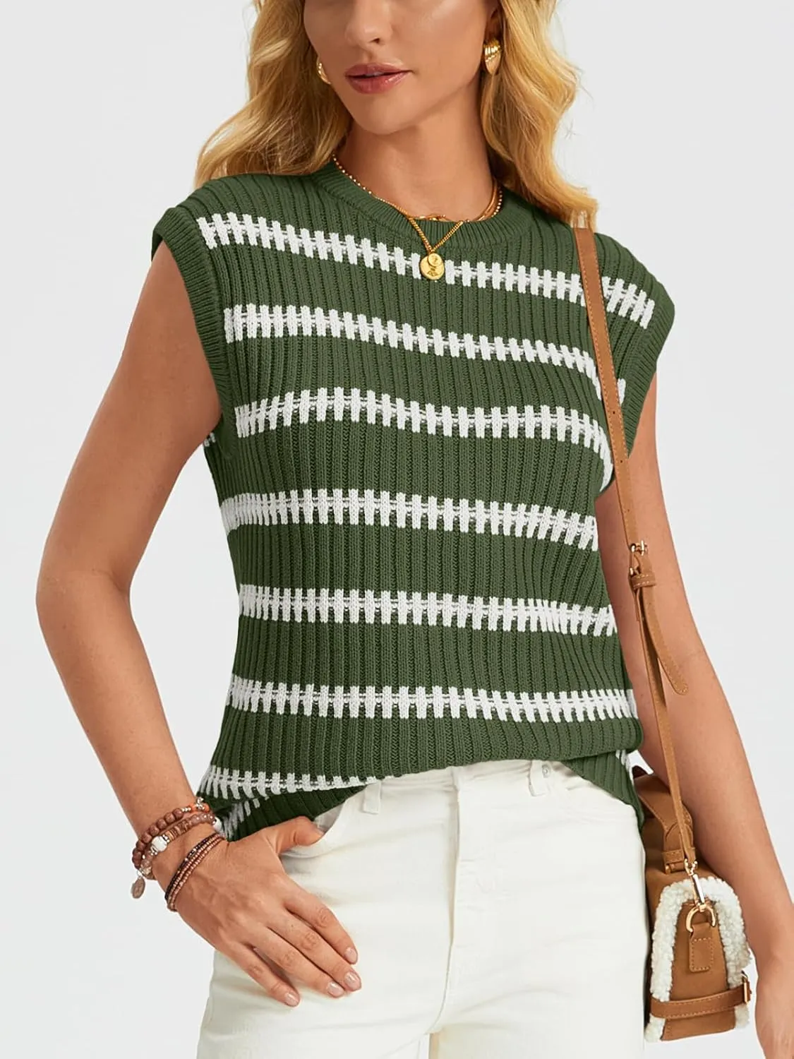 LILLUSORY Women's Summer Sweater Cap Sleeve Tops Sleeveless Tanks Knit Vest Spring Trendy Outfits 2025