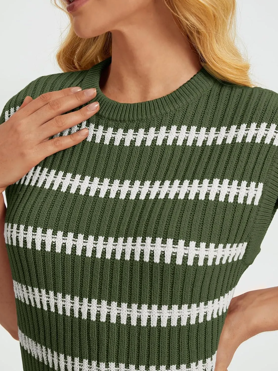 LILLUSORY Women's Summer Sweater Cap Sleeve Tops Sleeveless Tanks Knit Vest Spring Trendy Outfits 2025