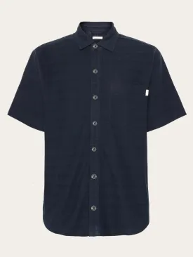 Loose short sleeve cotton solid striped jersey shirt GOTS/Vegan - Night Sky