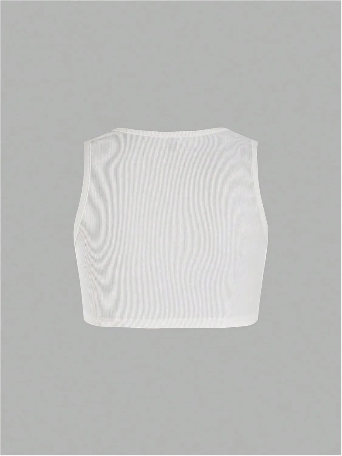 MakeMeChic Women's Crop Tank Top Ribbed Twist Front Sexy Cute Going Out Tops