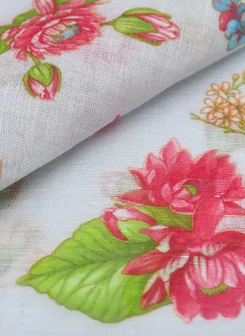 Men's Floral Print Silk Pocket Square Blue