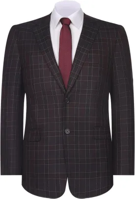Men's Sport Coat Classic Fit 2 Button Checked Blazer Suit Jacket for Daily Casual Wear