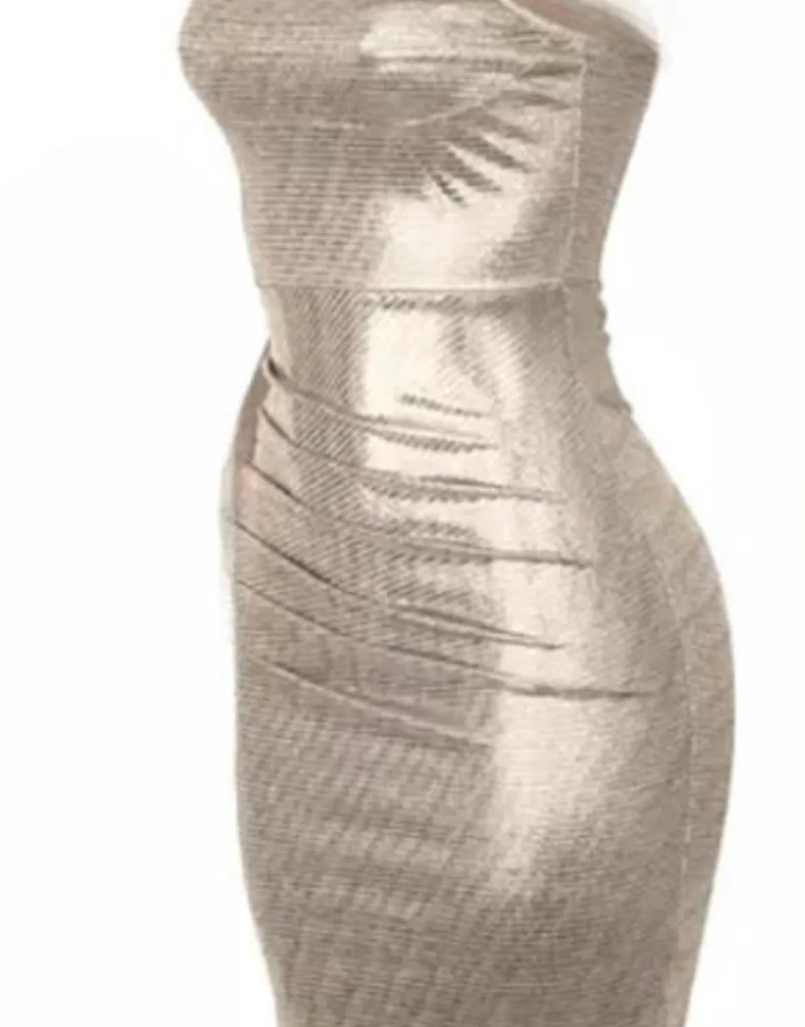 Metallic gold spaghetti strap dress