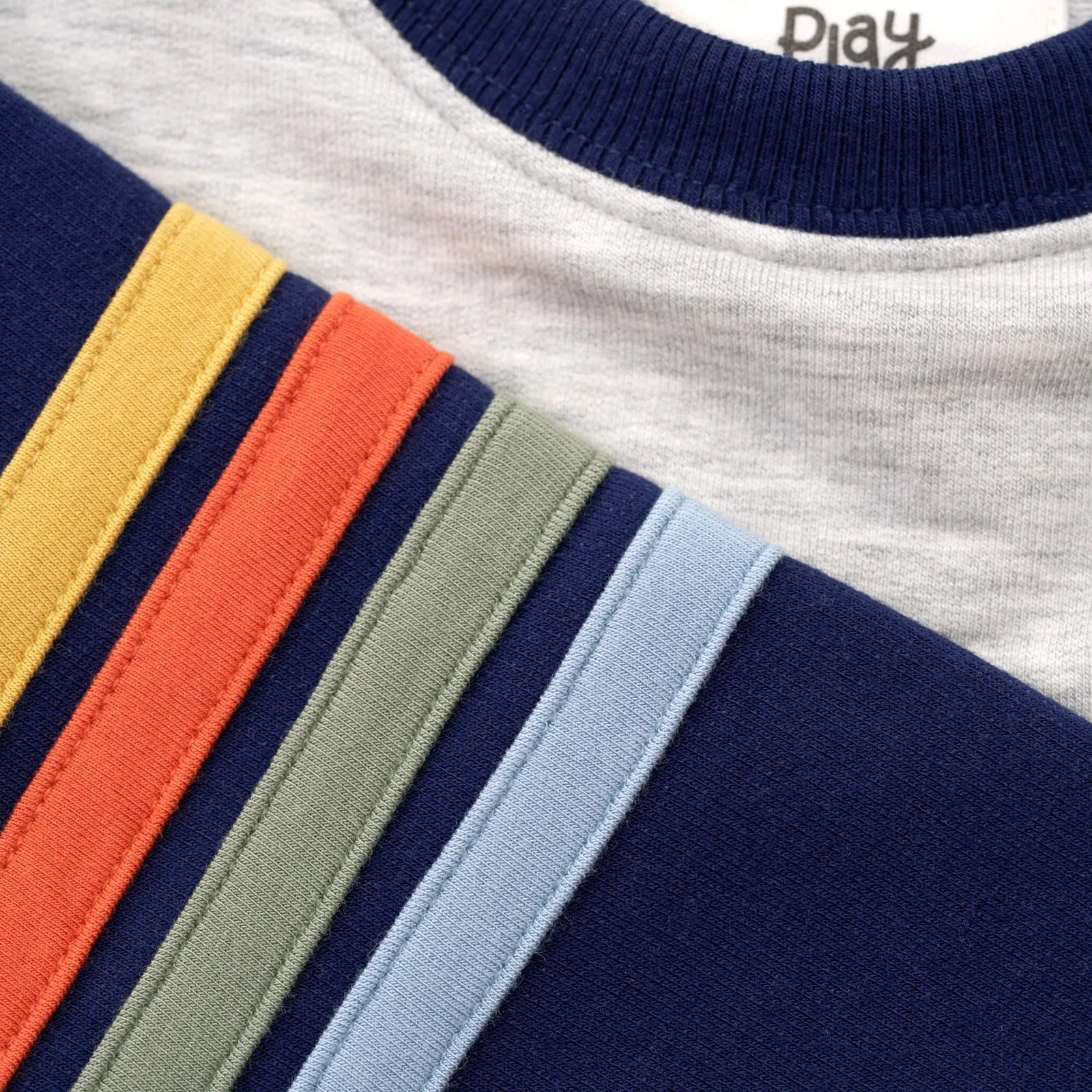 Multi Stripes Pocket Crewneck