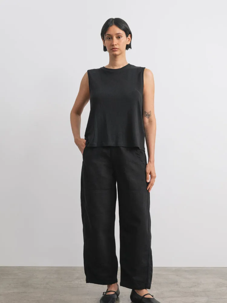 Muscle Tee, Regen Silk Noil Jersey, Black