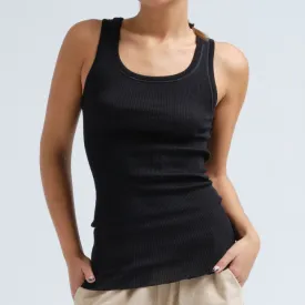 Mya Uld/Silke Top, Sort