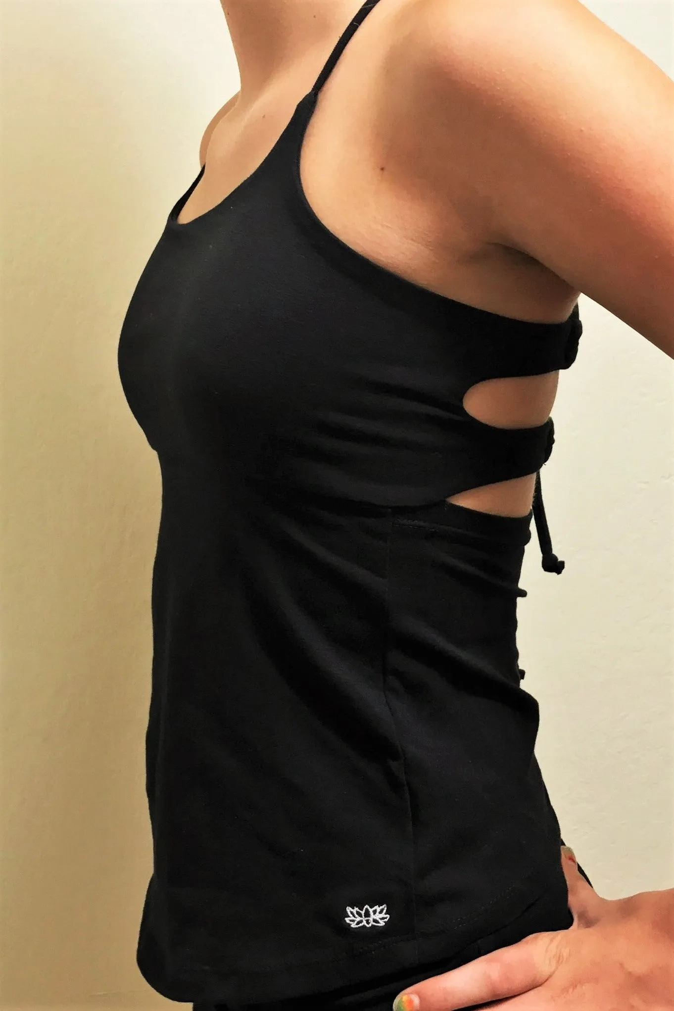 Onyx Lace Up Tank Top