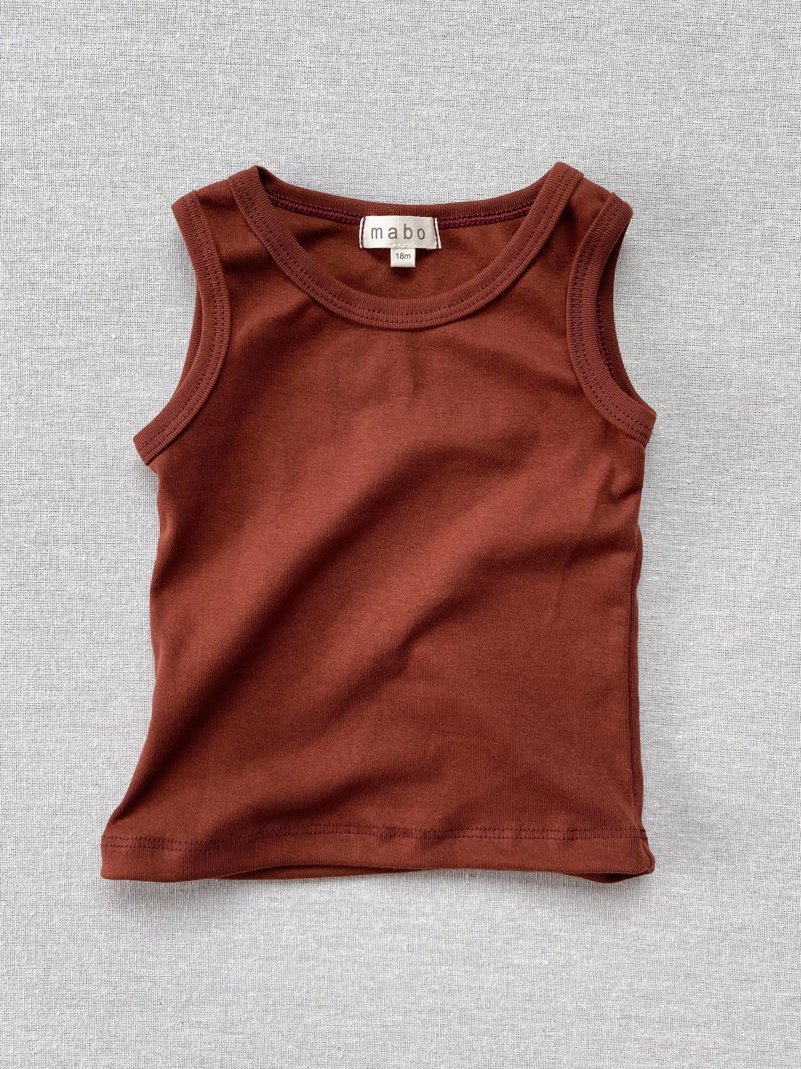 organic cotton tank top - chestnut