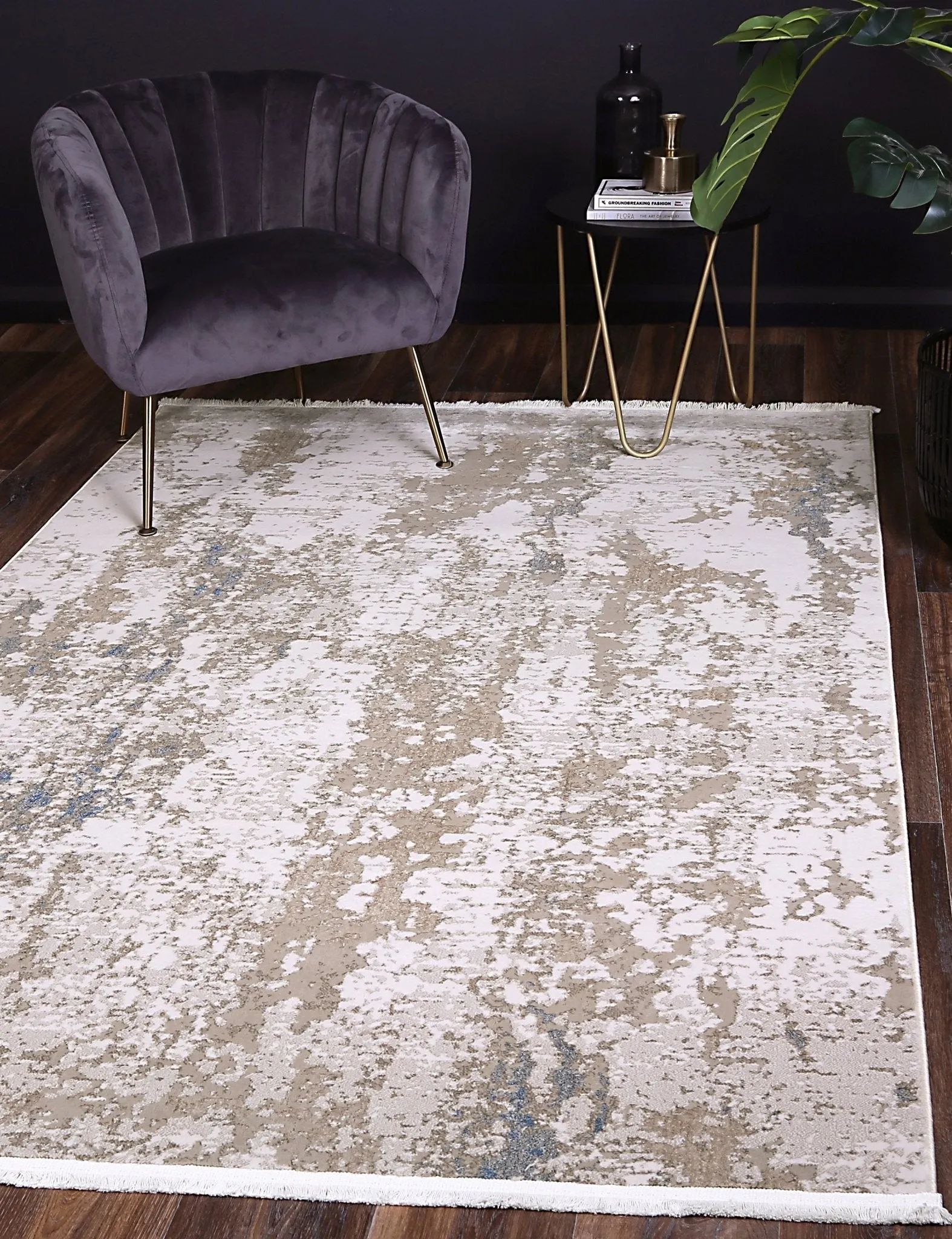 Paradise One Modern Beige Blue Rug