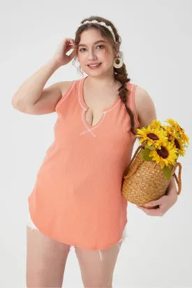 Plain Low Collar Hem Tank