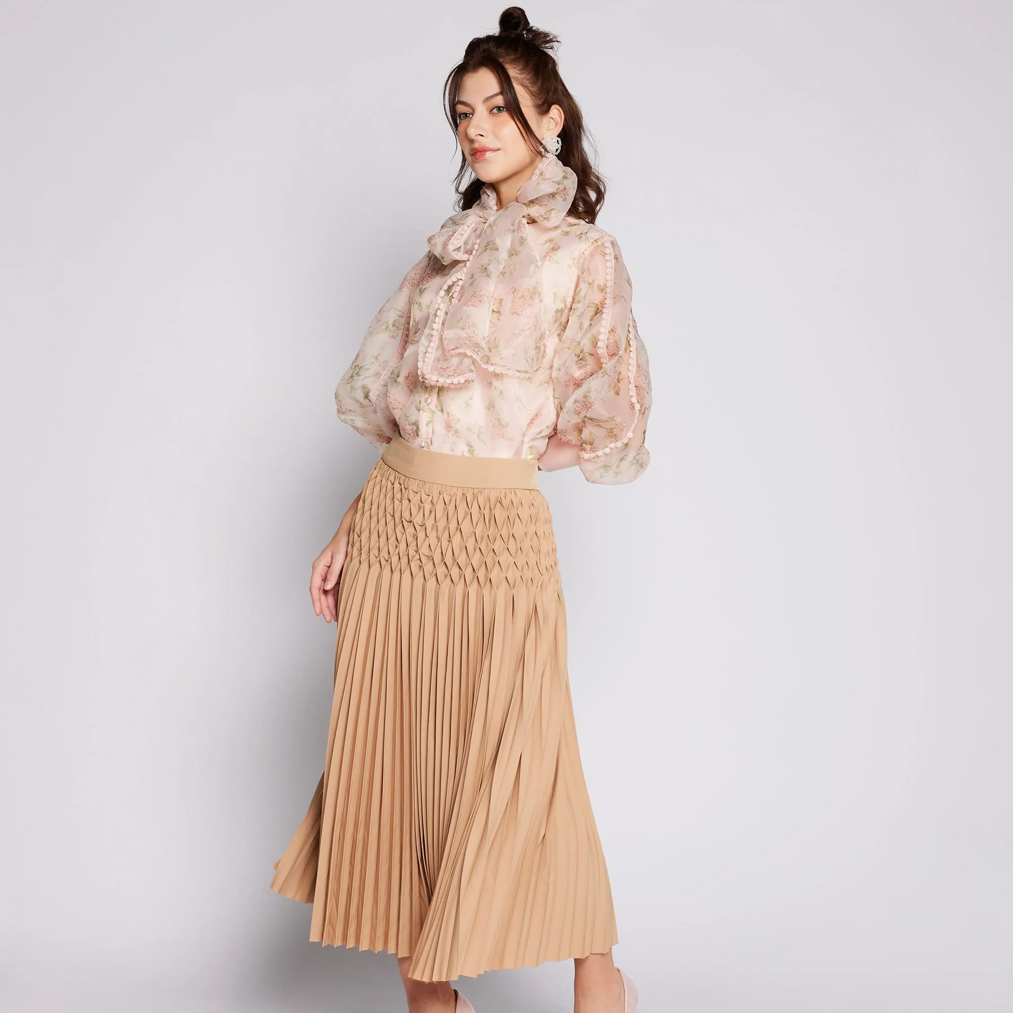 Printed Organza Top
