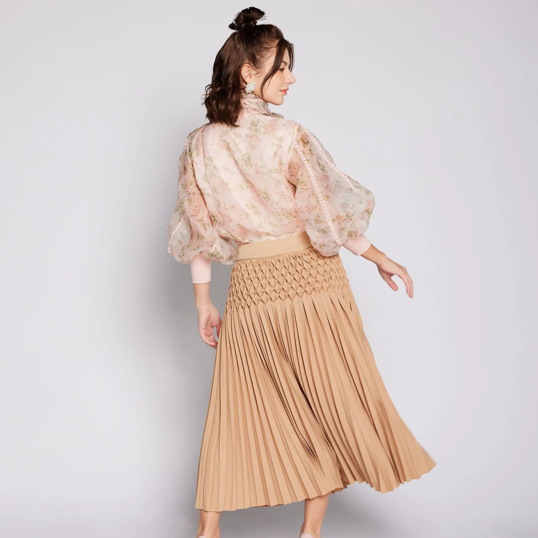 Printed Organza Top