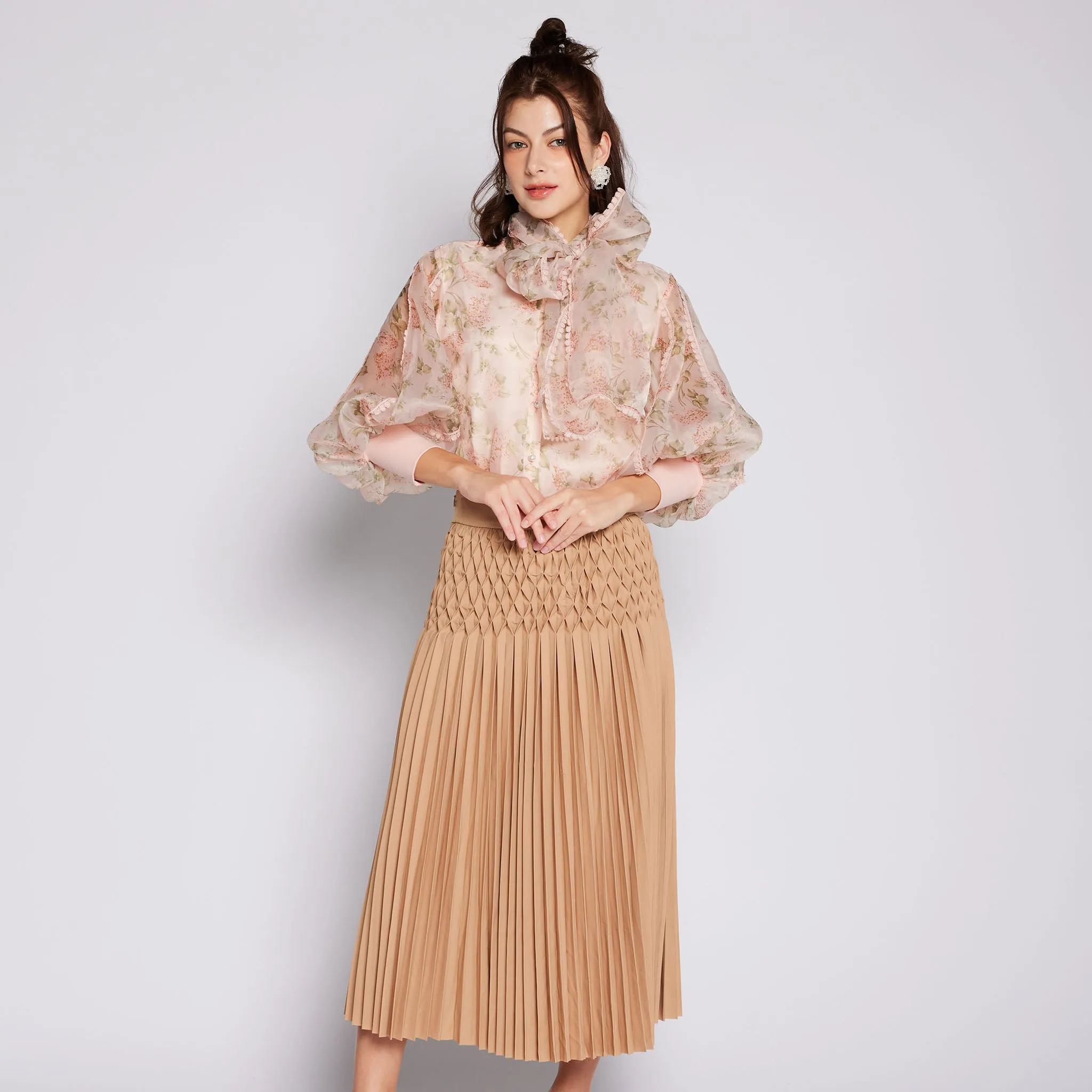 Printed Organza Top
