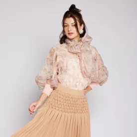 Printed Organza Top