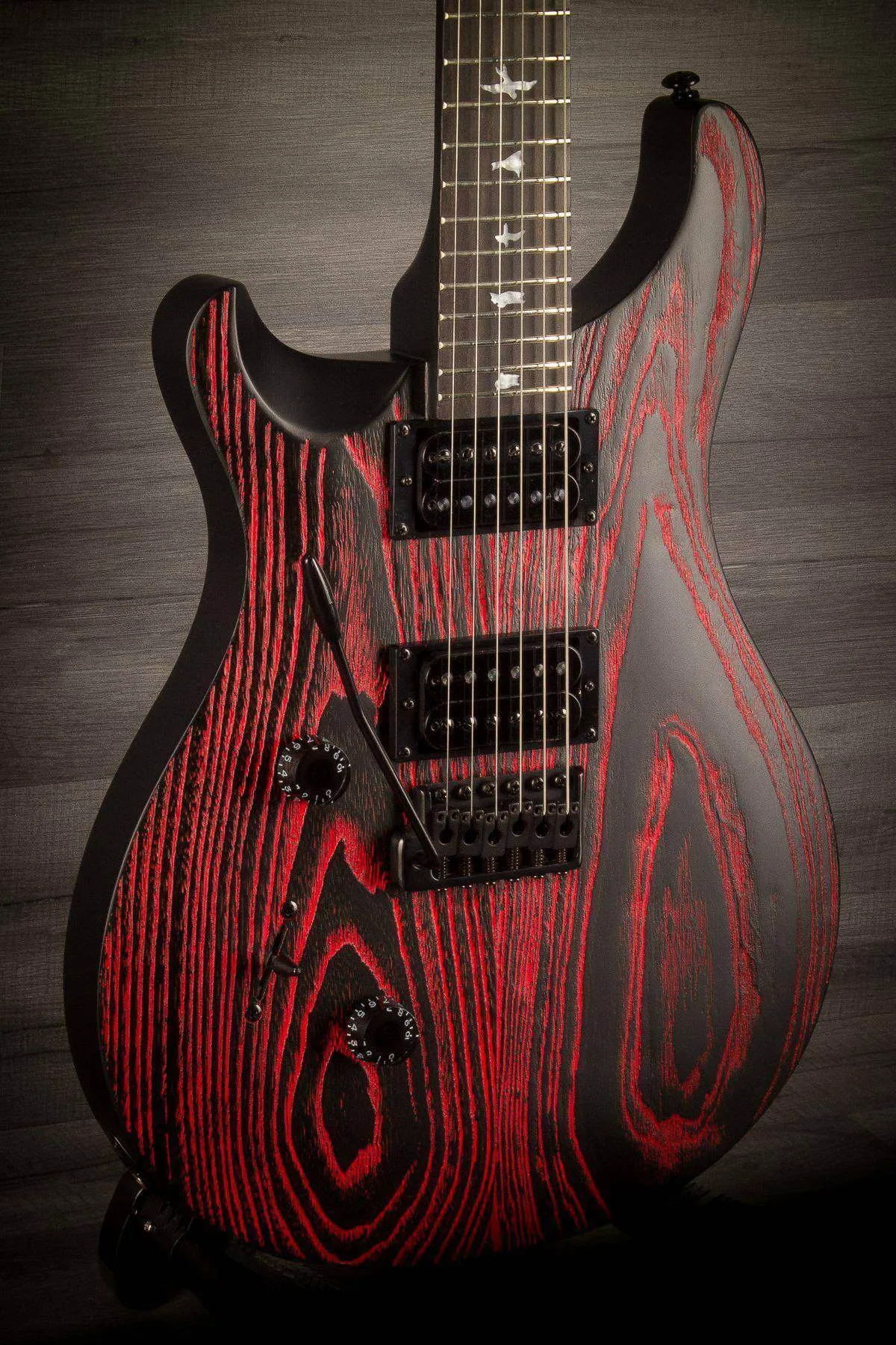 PRS SE Custom 24 Swamp Ash Sand Blasted Fire Red LEFT HAND