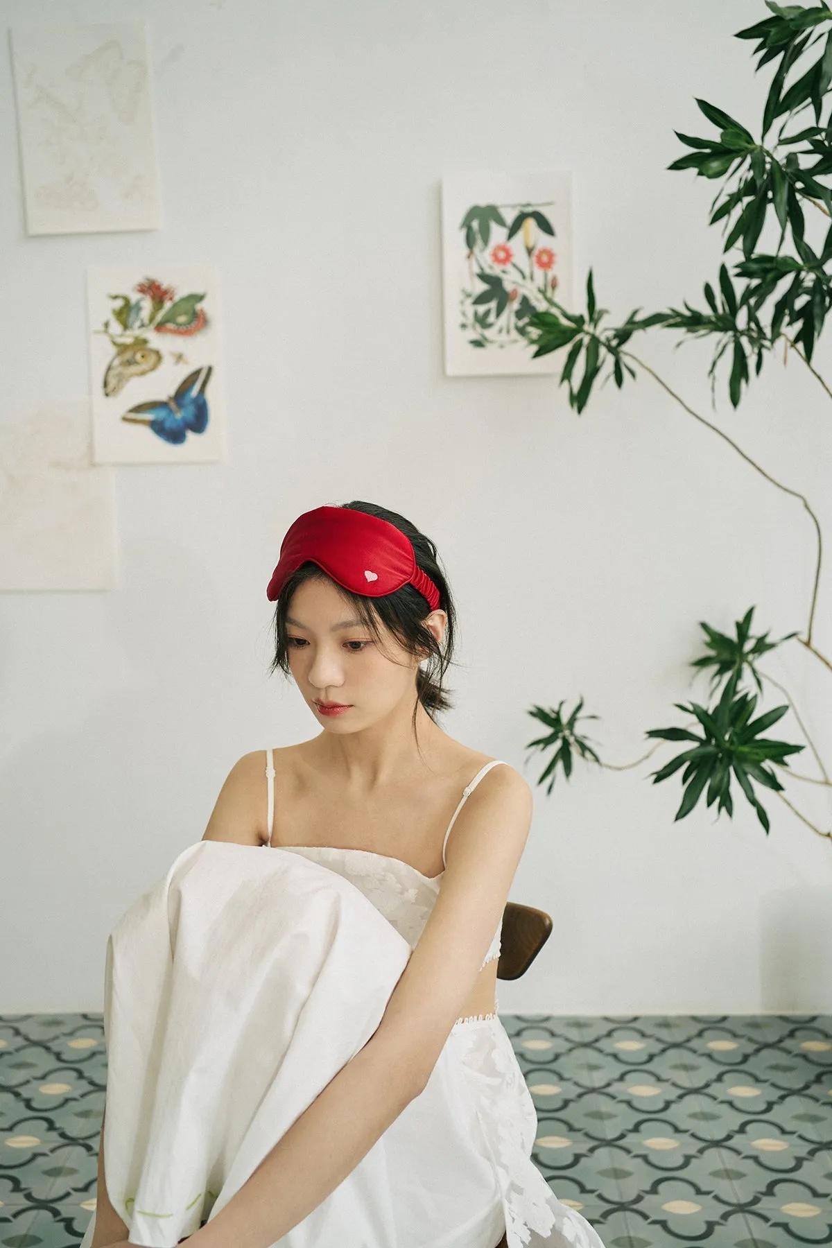 "Love Heart" Silk Sleep Eye Mask - Red