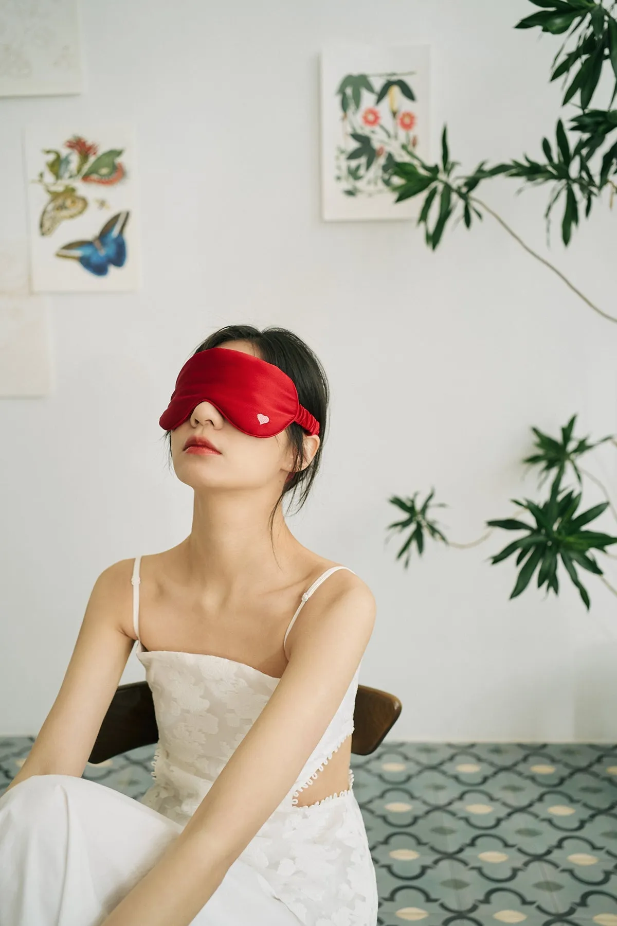 "Love Heart" Silk Sleep Eye Mask - Red