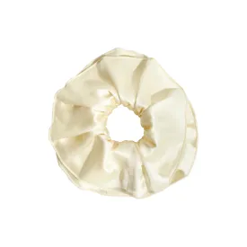"Maxi Flower" Double-Layer Oversized Silk Scrunchie - Cream