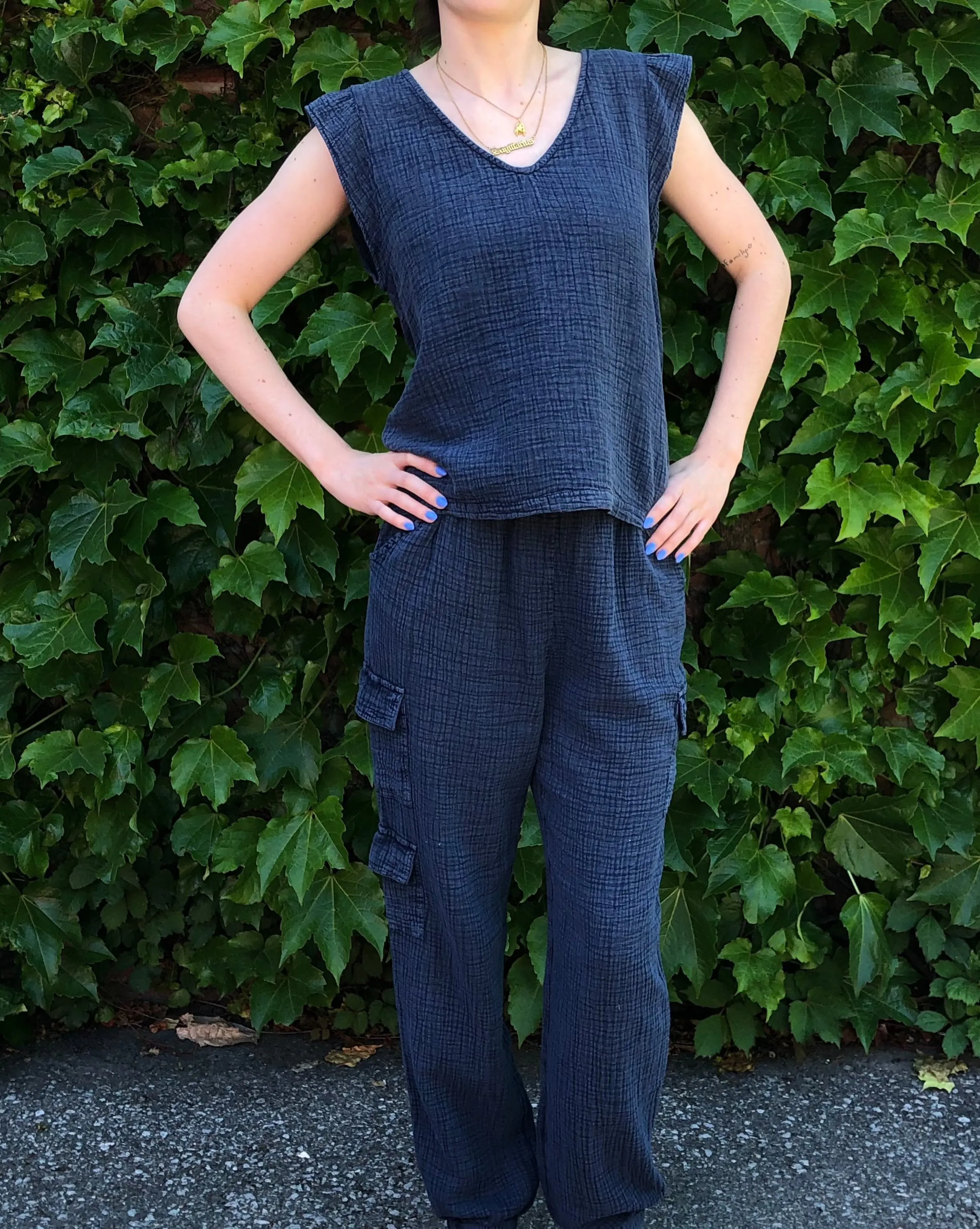 RD Arie Gauze Top (Ink)