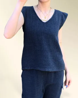 RD Arie Gauze Top (Ink)