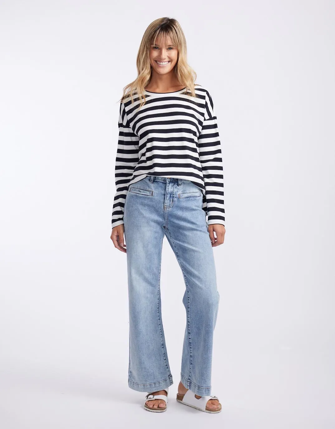 Relaxed Long Sleeve T-Shirt - Frenchie Stripe