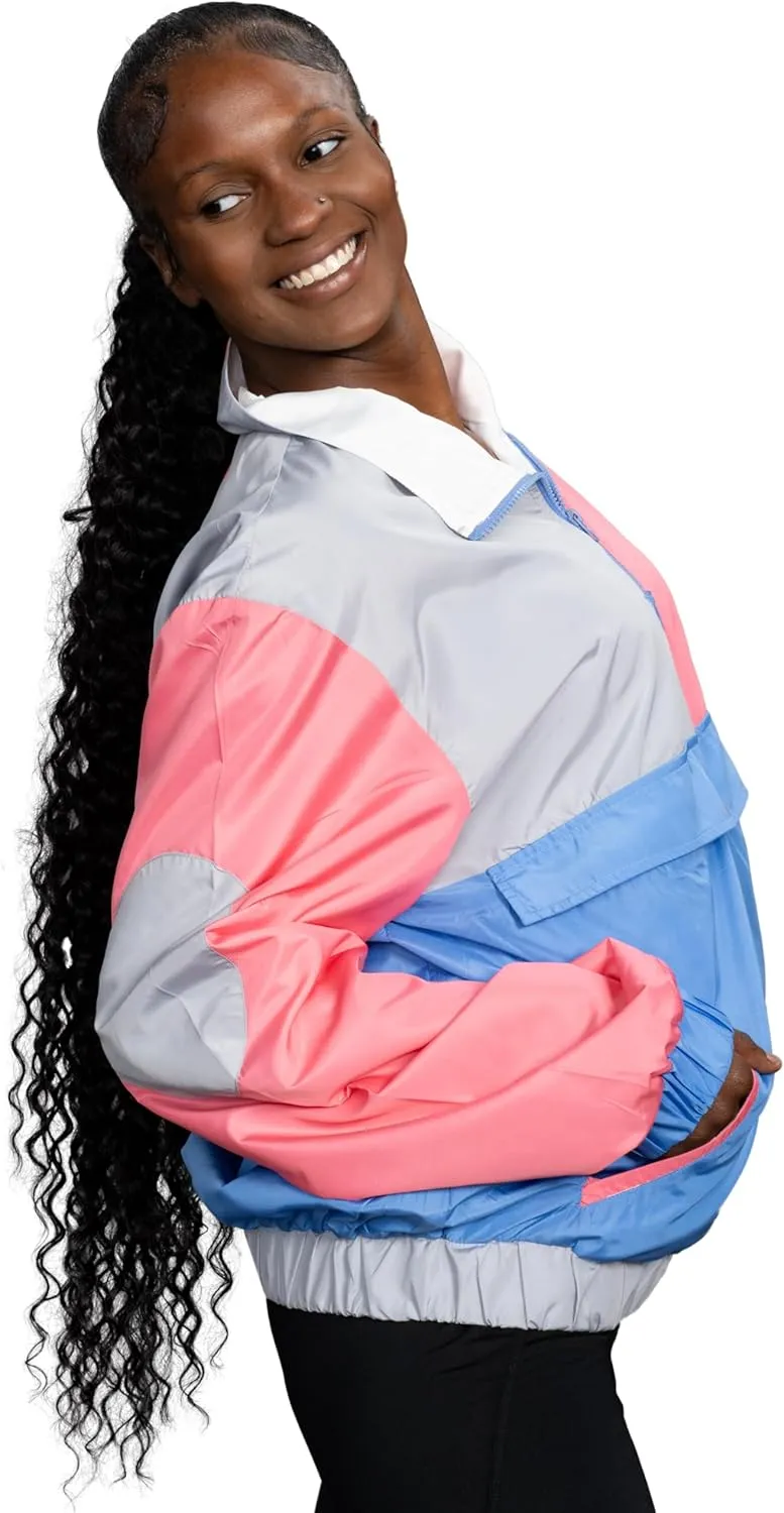 Retro Windbreaker Jacket Lightweight 80s & 90s Colorful Designs