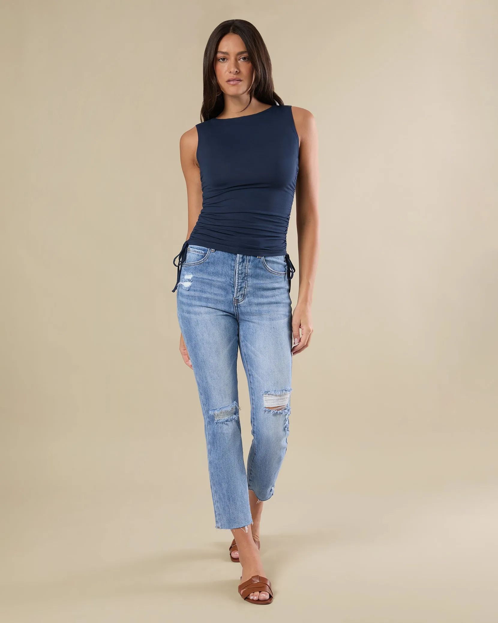 Ruched Muscle Tank