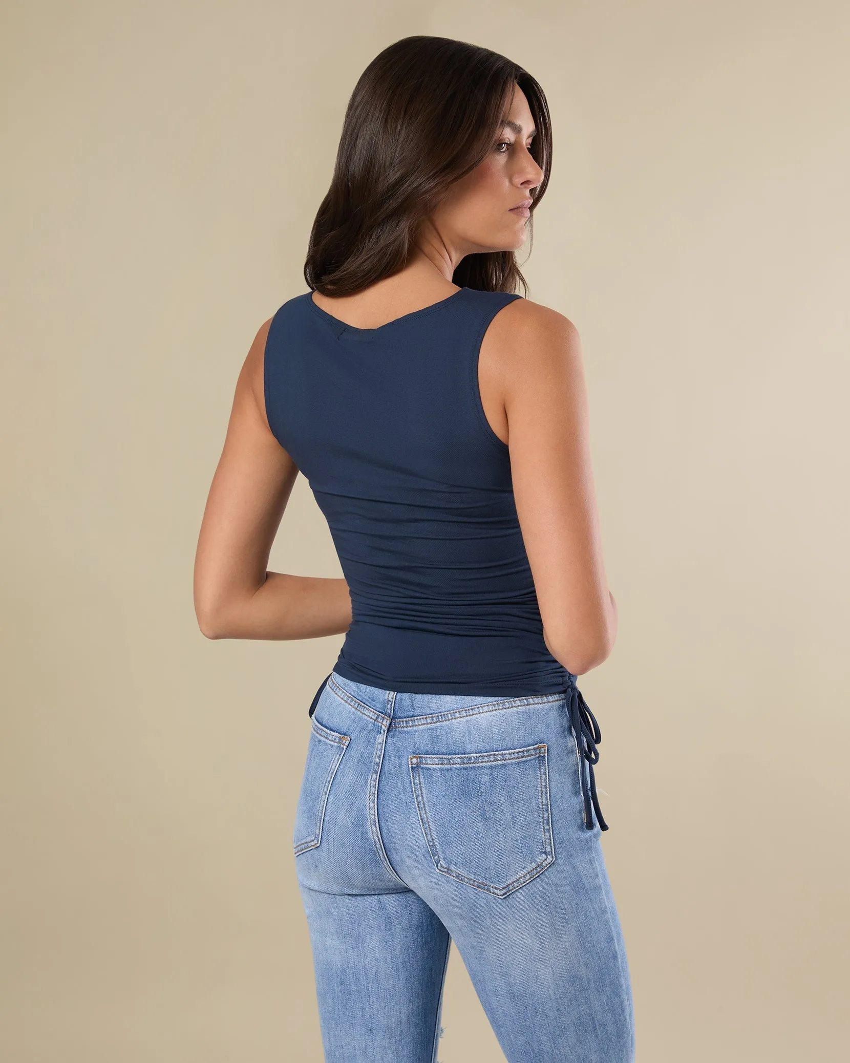 Ruched Muscle Tank