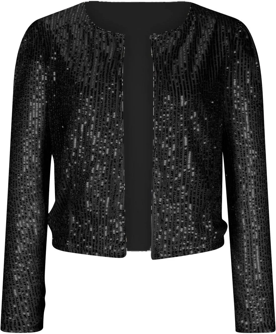 Sequin Jackets for Women Evening Party Glitter Tops Front Zip Long Sleeve Jackets Fashion Sparkly Bomber Clothes