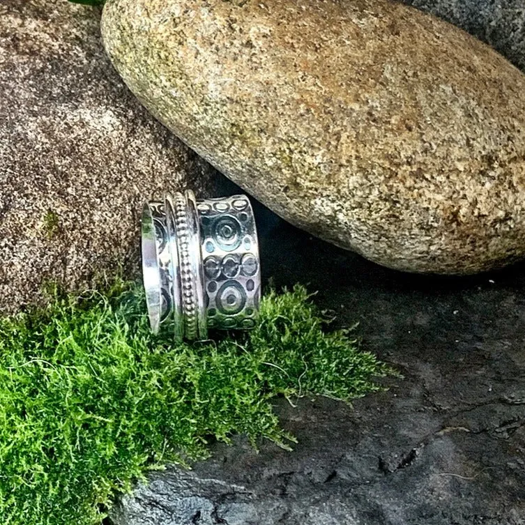 Sterling silver, spinner ring. UK size O