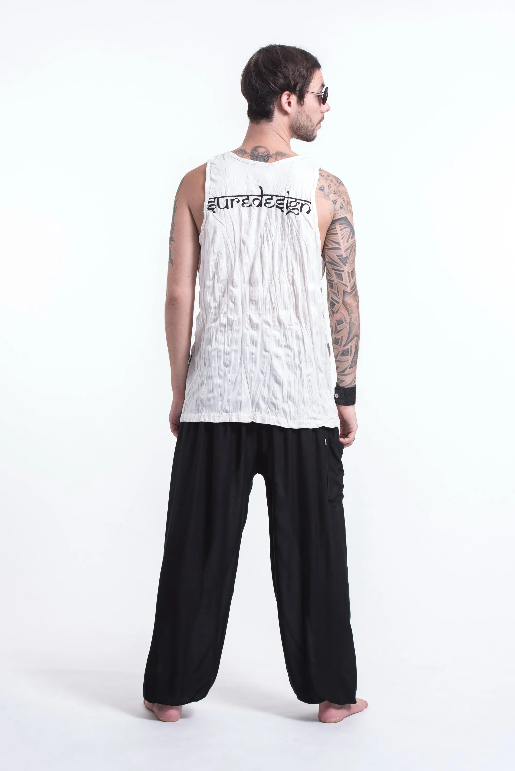 Sure Design Men's See No Evil Buddha Tank Top White