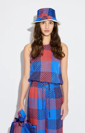 Tetnoldi Sleeveless Top Checked Red