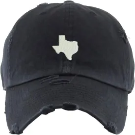 Texas Map Vintage Baseball Cap Embroidered Cotton Adjustable Distressed Dad Hat