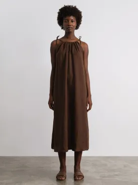Ties Dress, Light Linen, Manzanita