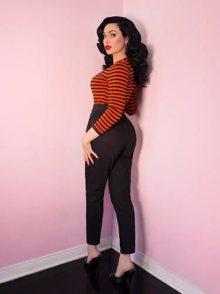 Troublemaker Top in Orange and Black Stripes - Vixen by Micheline Pitt