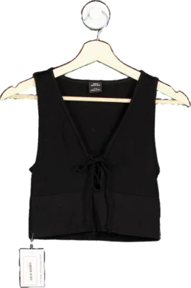 Urban Outfitters Black Ribbed Knit Front Tie Tank Top M