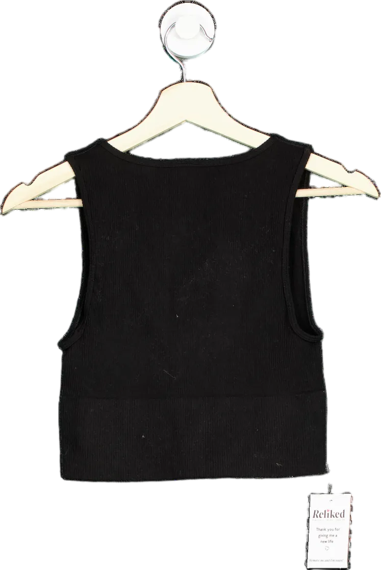 Urban Outfitters Black Ribbed Knit Front Tie Tank Top M