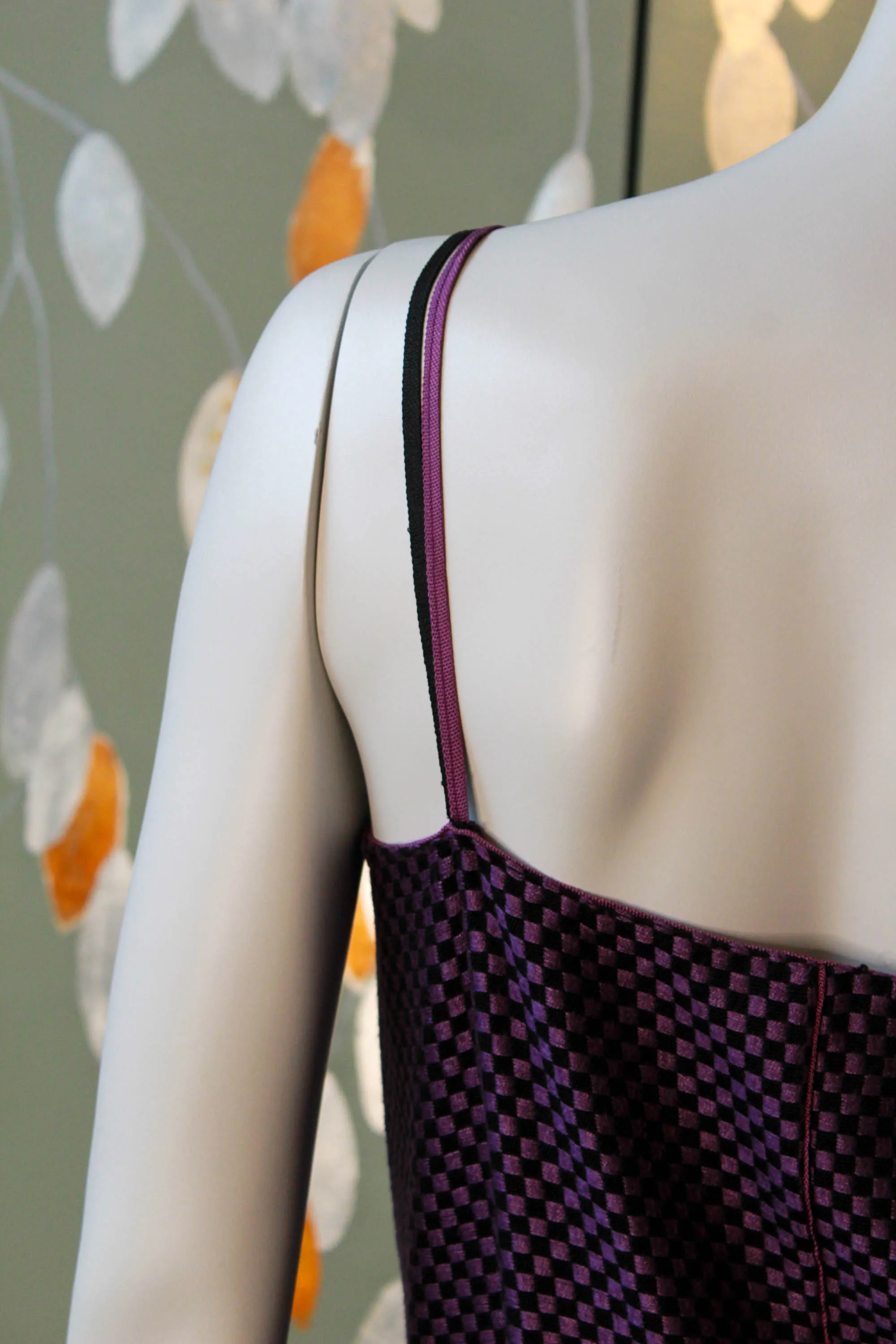 Vintage 1980s Callaghan Purple and Black Checkered Tank Top, Small
