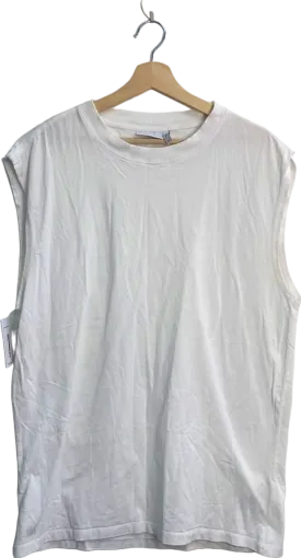 Weekday White Oversized Tank Top UK Large