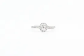 White Gold Oval Cluster Promise Ring