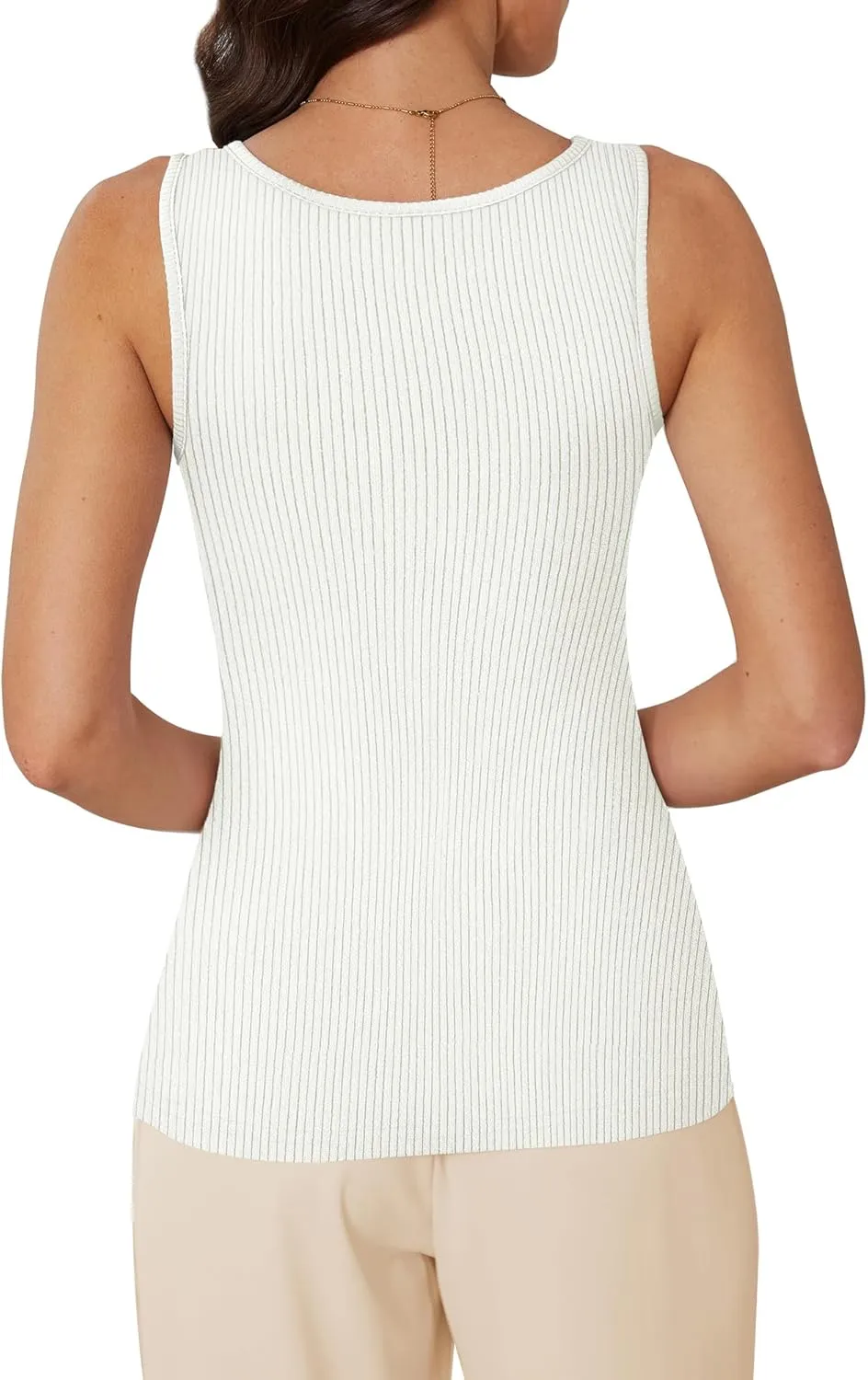 WIHOLL Womens Ribbed Tank Tops 2025 Summer Scoop Neck Slim Fitted Tops Casual Basic Knit Sleeveless Shirts