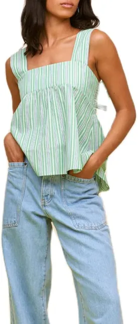 Women Y2k Going Out Tank Tops Gingham Square Neck Peplum Cami Tank Sleeveless Backless Shirt Bowtie Blouse Summer