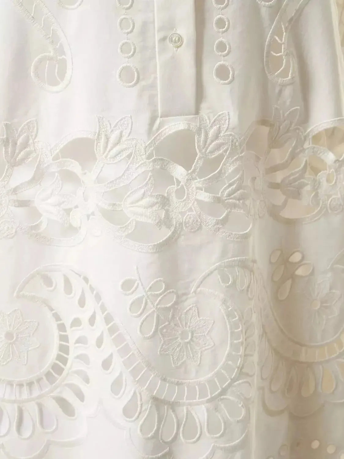 Women’s Broderie Cotton Lace Oversize White Shirt