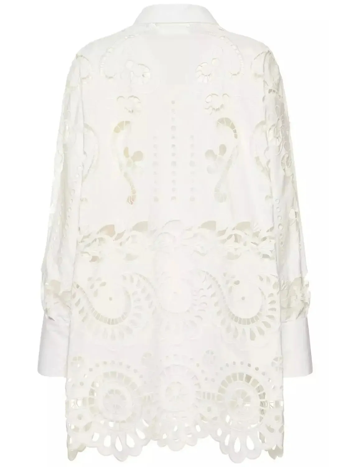Women’s Broderie Cotton Lace Oversize White Shirt