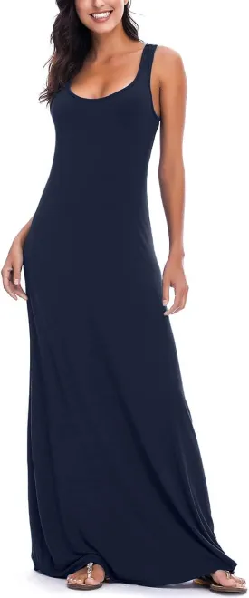 Women's Sexy Tank Top Maxi Long Dress Casual Sleeveless Summer Beach Dress