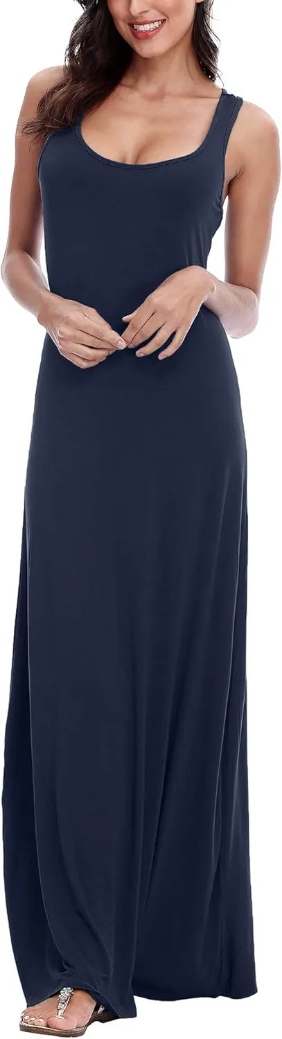 Women's Sexy Tank Top Maxi Long Dress Casual Sleeveless Summer Beach Dress