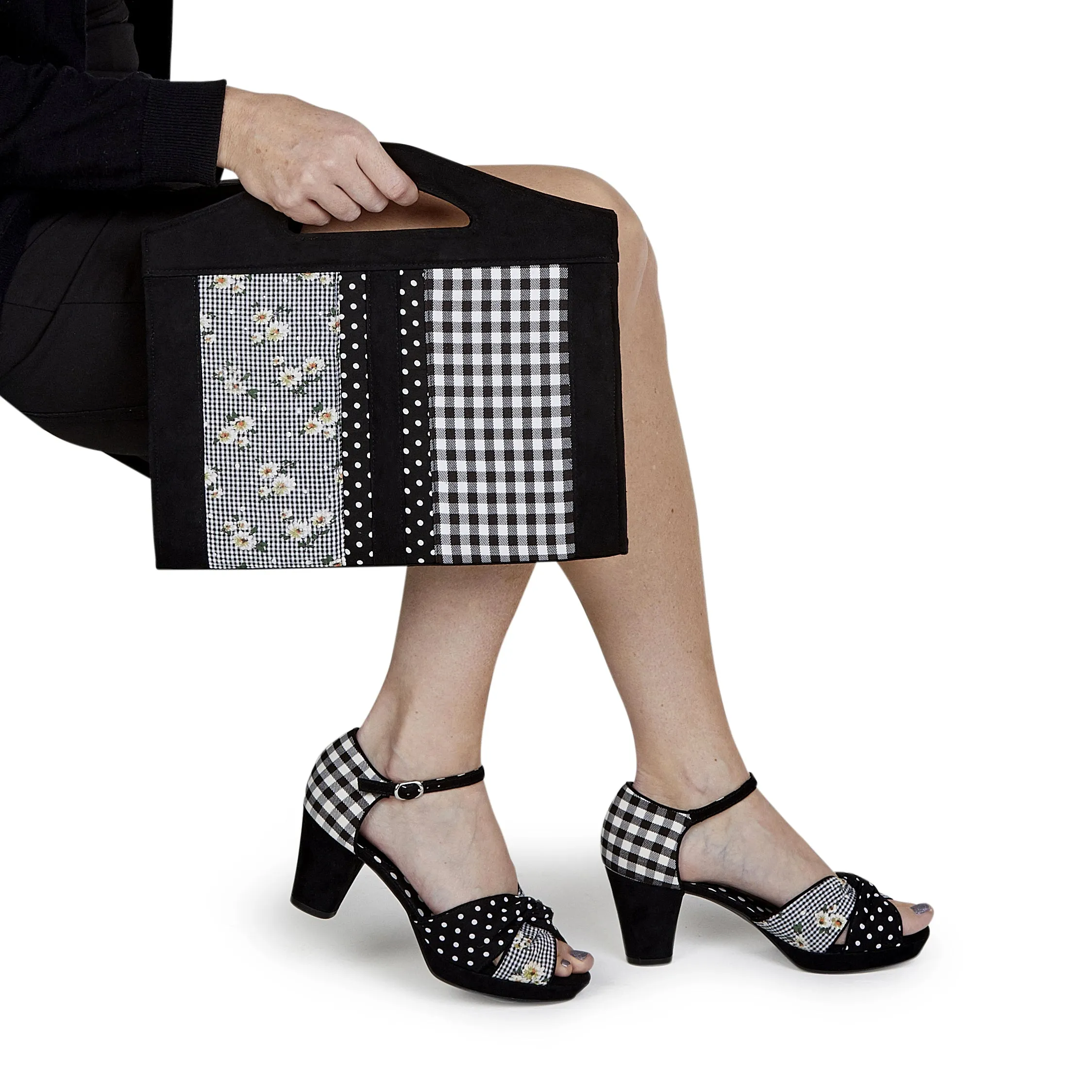 Xanthe Black Peeptoe Heels by Ruby Shoo