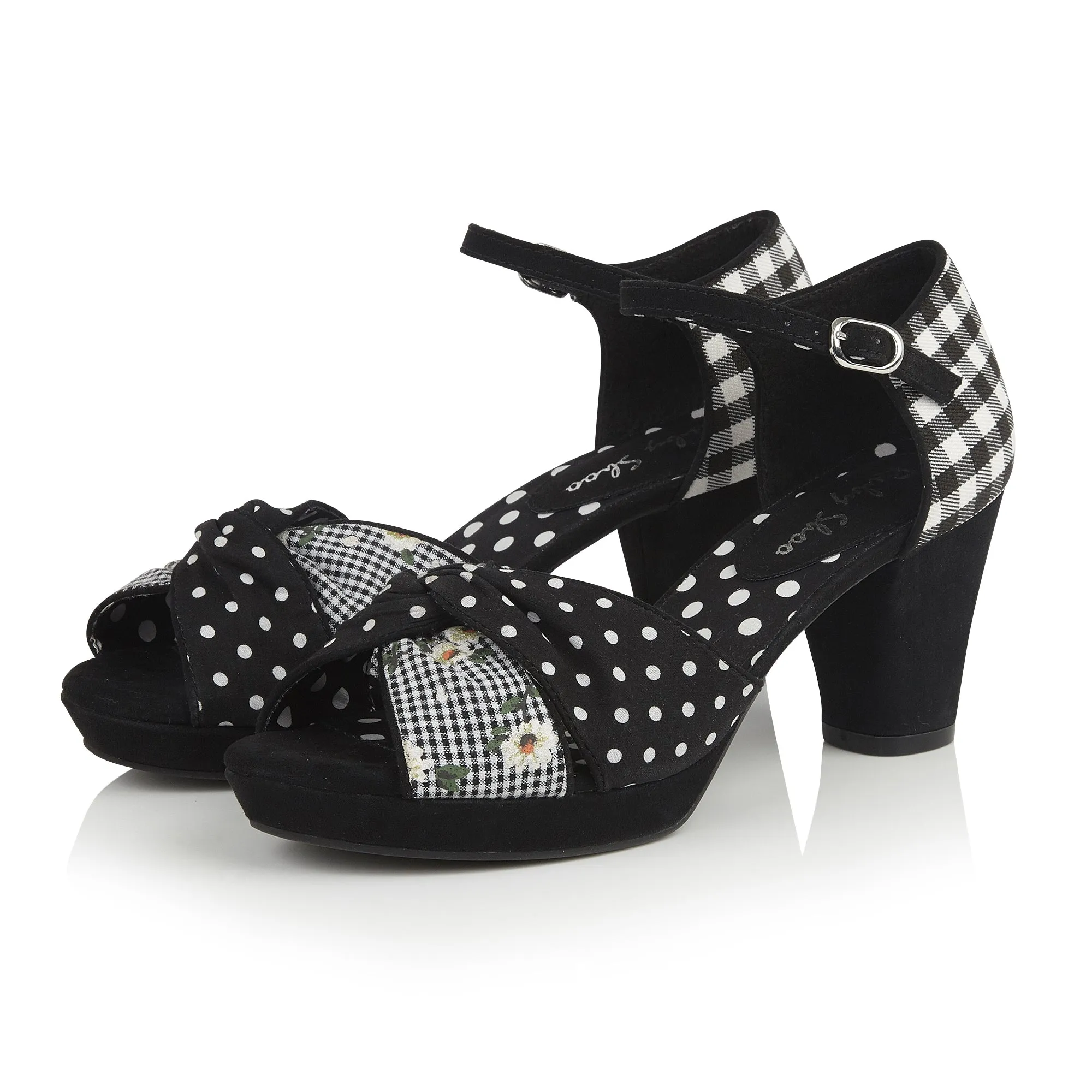 Xanthe Black Peeptoe Heels by Ruby Shoo