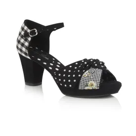 Xanthe Black Peeptoe Heels by Ruby Shoo